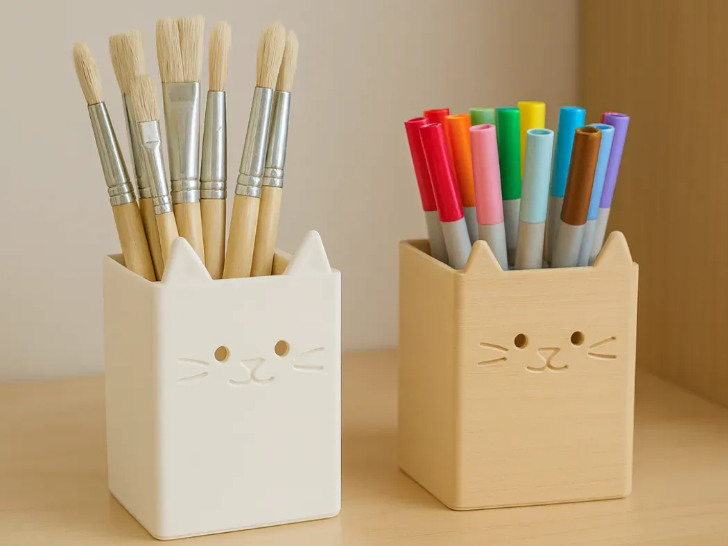 Portalápices con forma de gato sentado (grande)