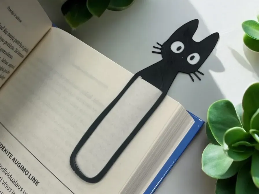 Marcador de libros con forma de gato