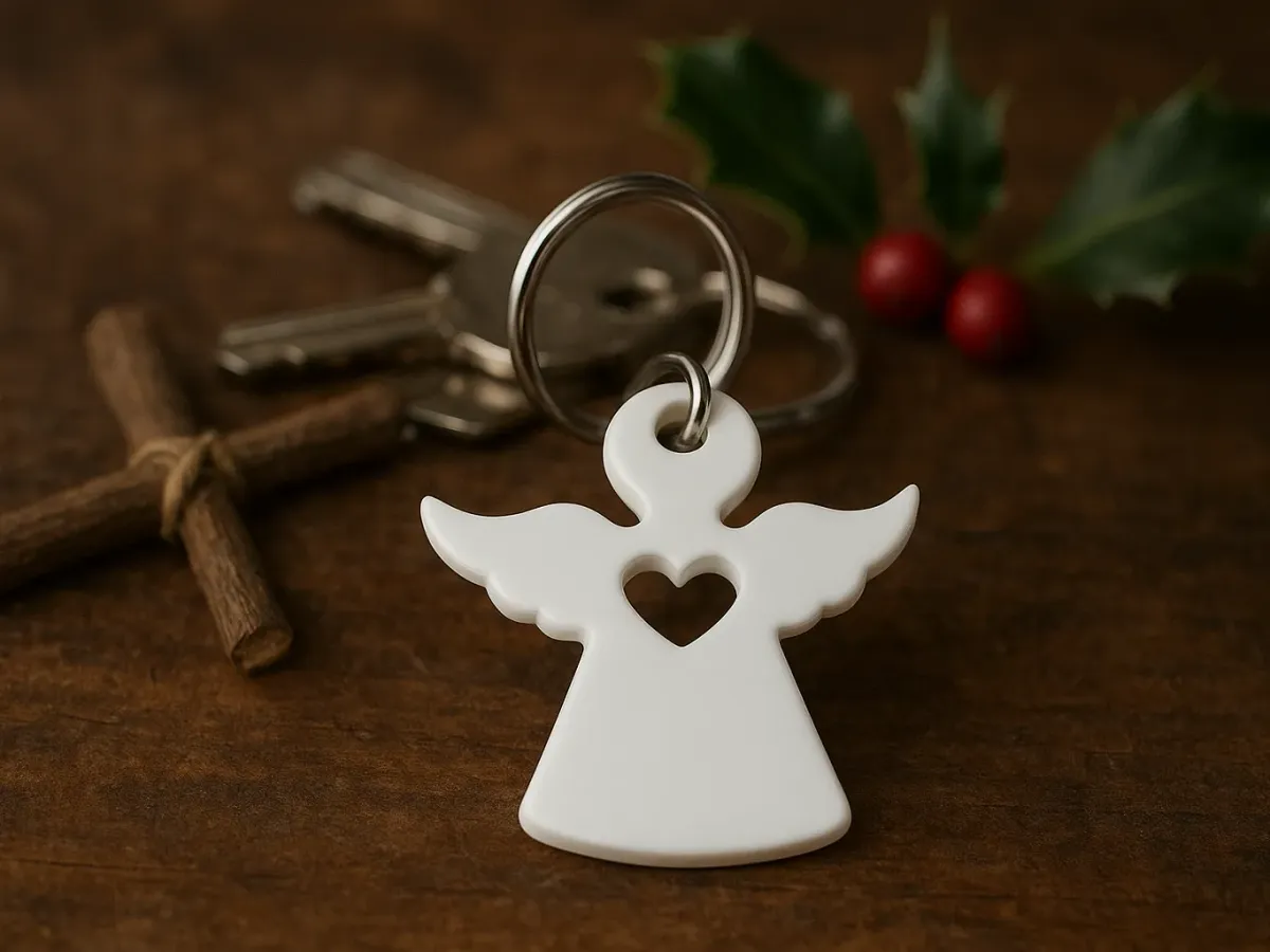 Llavero de ángel con corazón