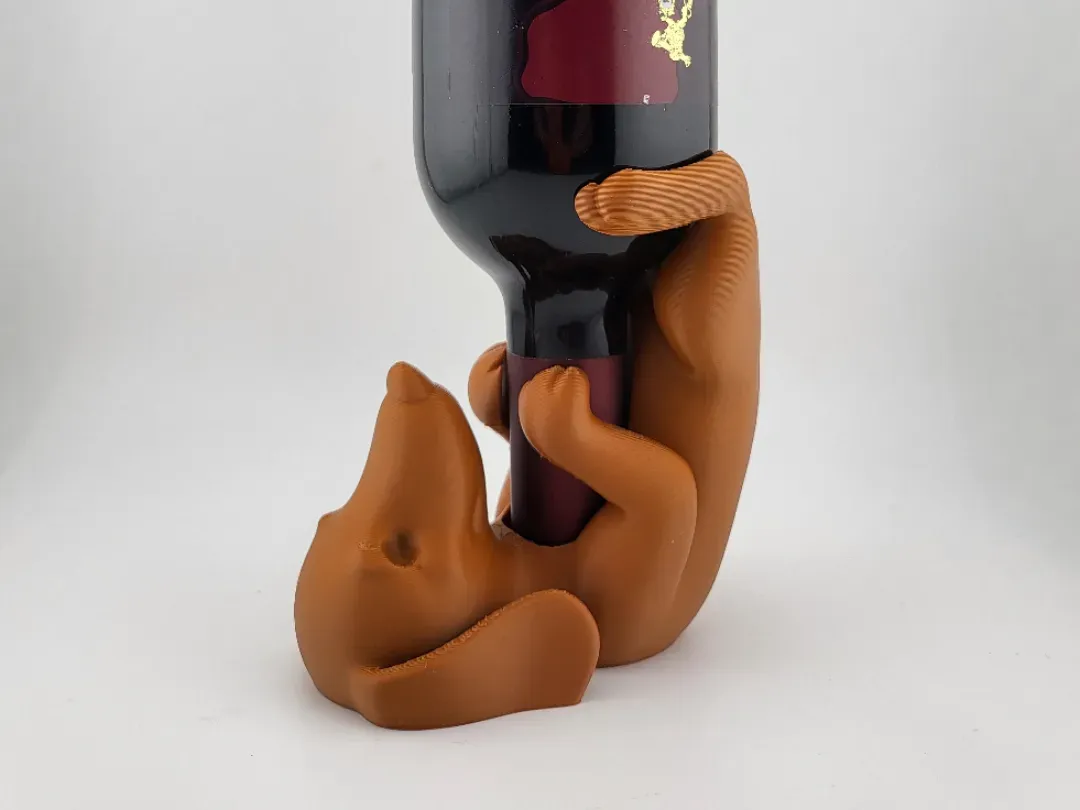 Soporte de botella con perro salchicha