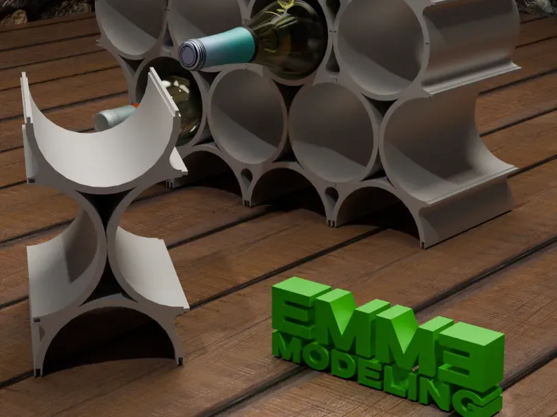 Botellero modular de celdas encastrables