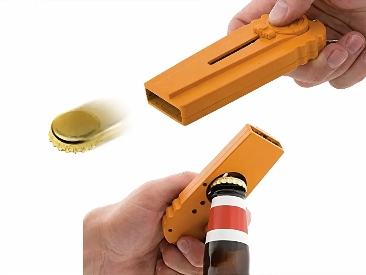 Lanzador de chapitas con resorte impreso