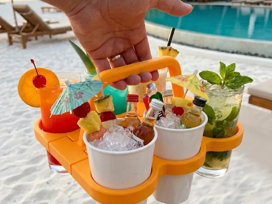 Soporte plegable para llevar seis vasos