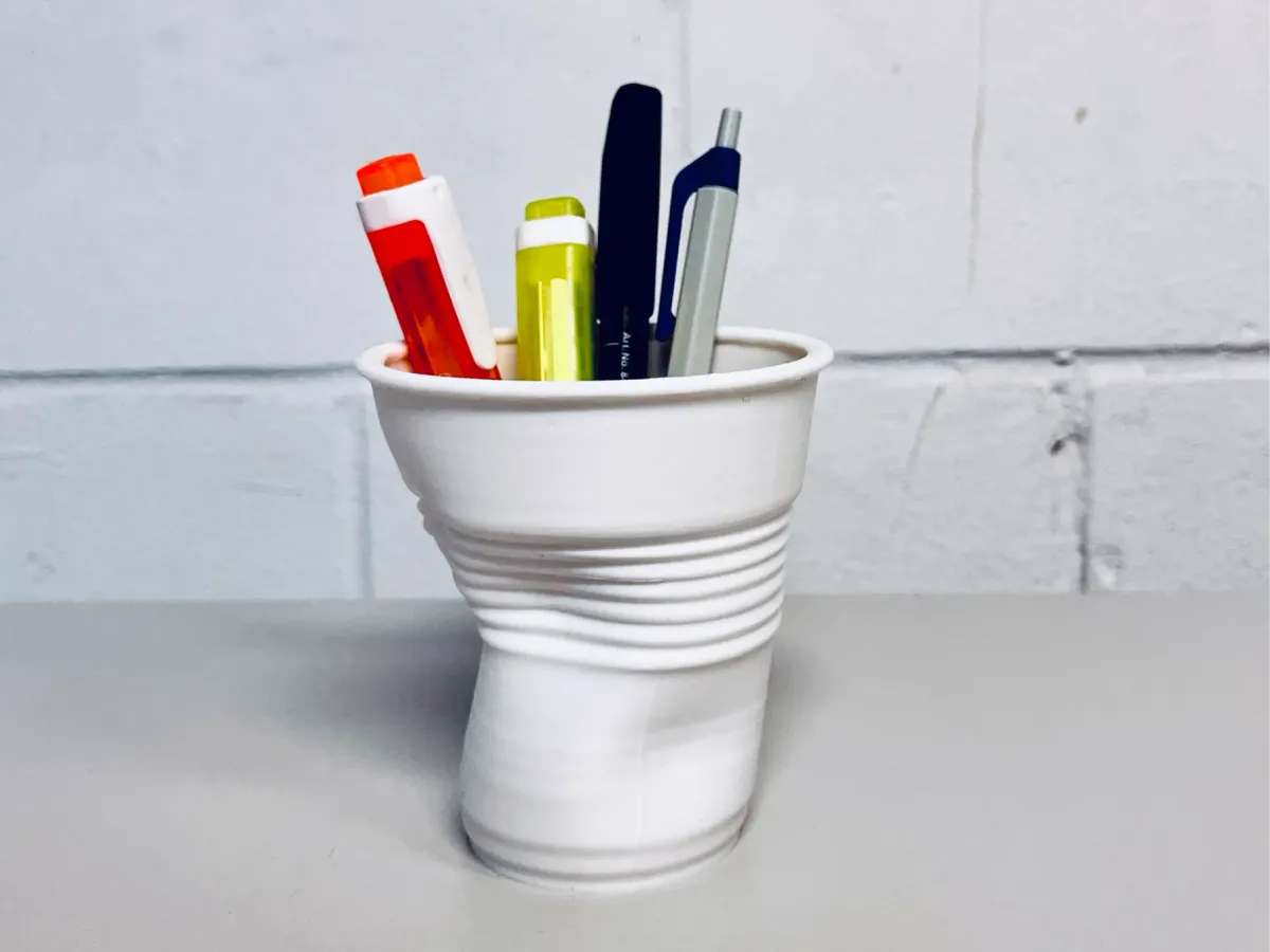 Vaso aplastado decorativo para flores secas