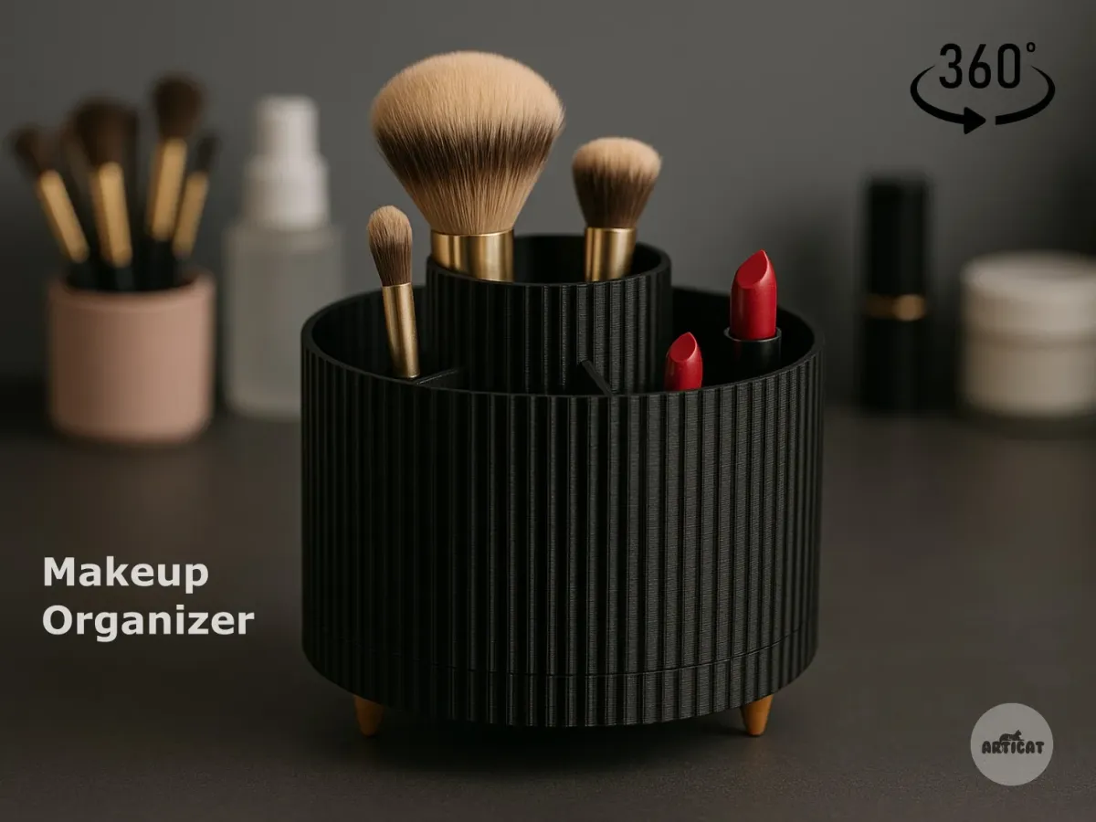 Organizador de maquillaje giratorio compacto