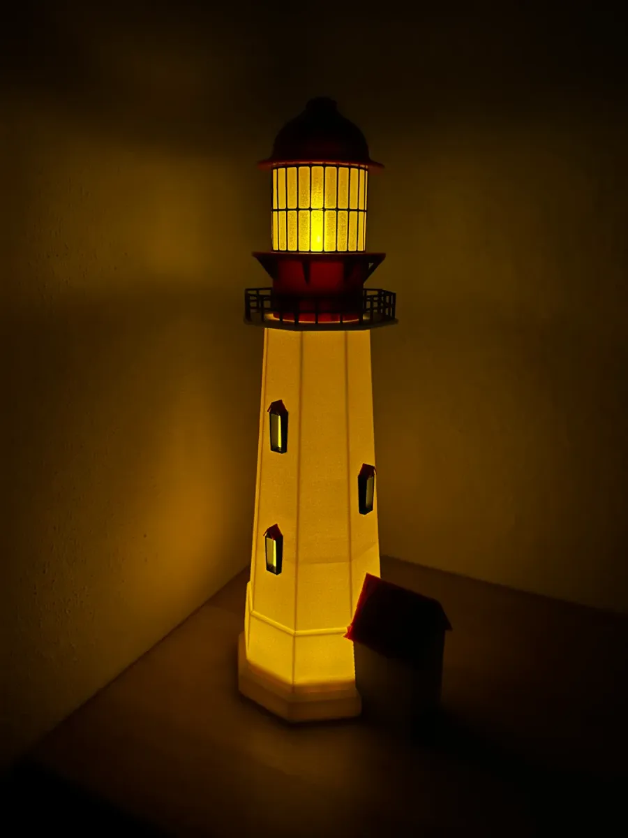 Faro decorativo con luz de velita