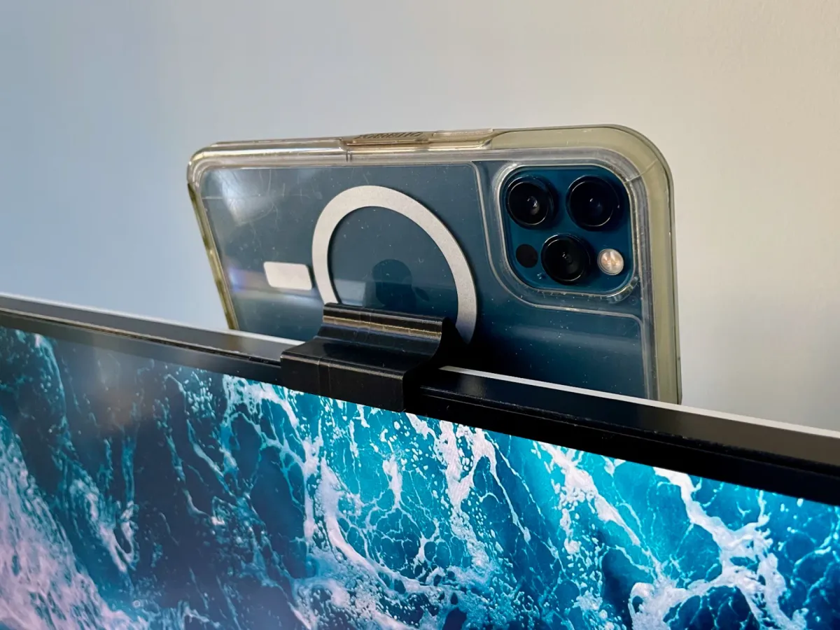 Enganche de monitor para celular acostado