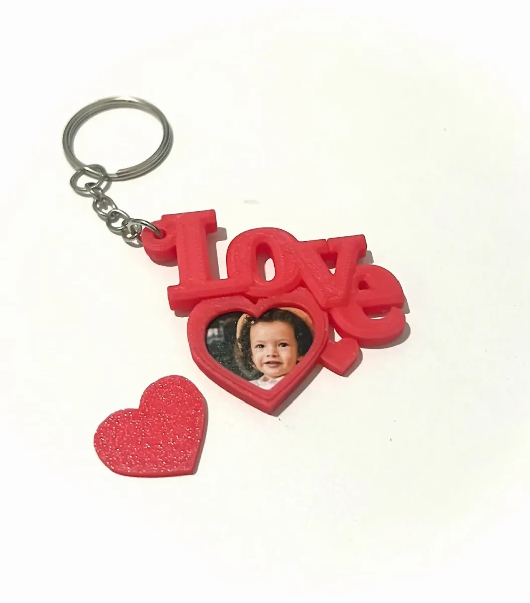 Llavero de corazón con portafoto
