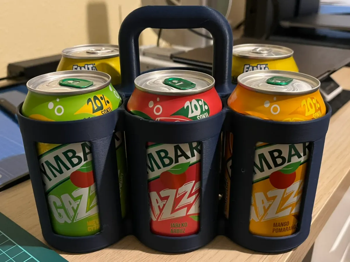 Canasto para seis latas con manija central