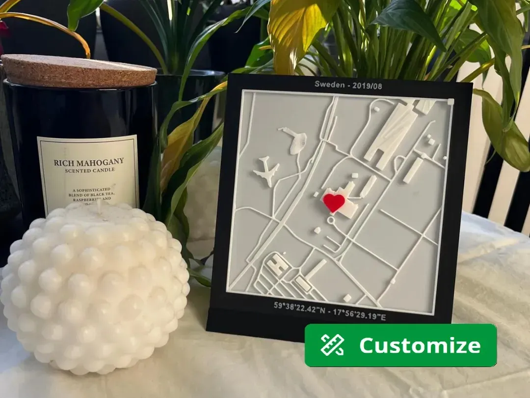 Mapa personalizado de tu ciudad con forma de corazón
