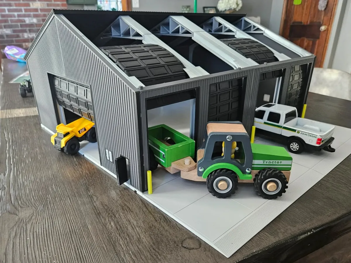 Galpón taller escala 1:24 para autos de colección