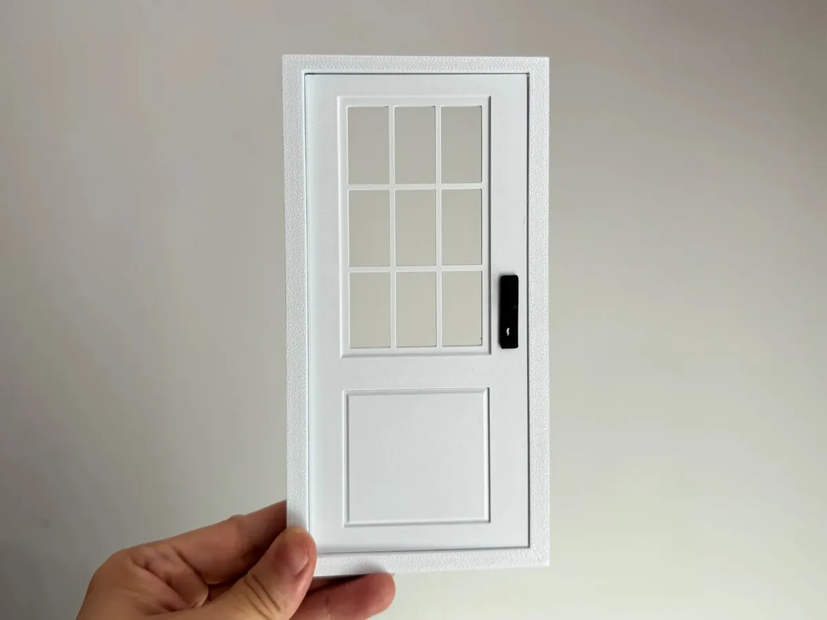 Puerta funcional para casa de muñecas en miniatura