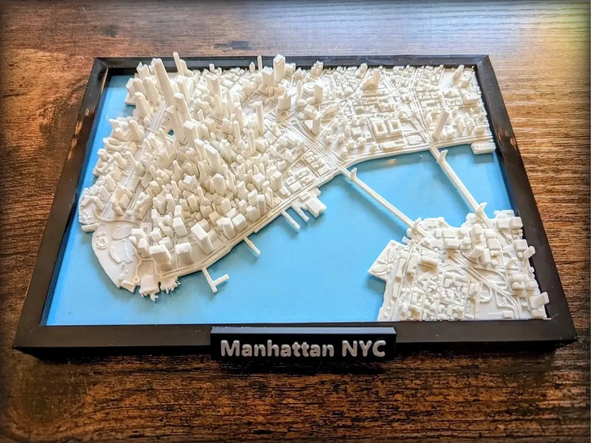 Maqueta en miniatura del bajo Manhattan, Nueva York