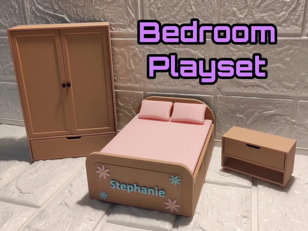Juego de dormitorio en miniatura para dioramas