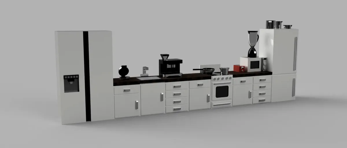 Juego de cocina para casa de muñecas