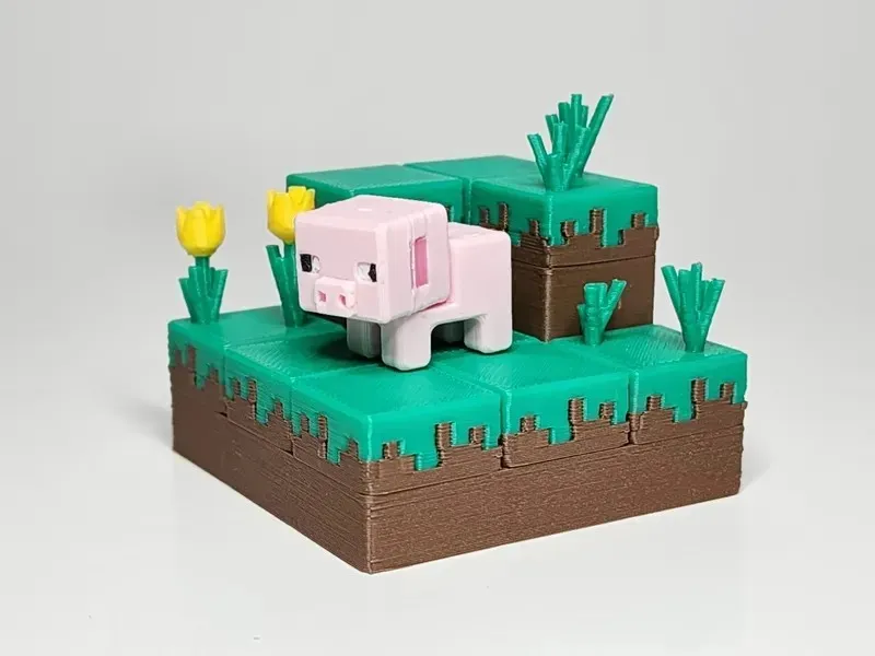 Bloques cúbicos tipo videojuego para armar dioramas