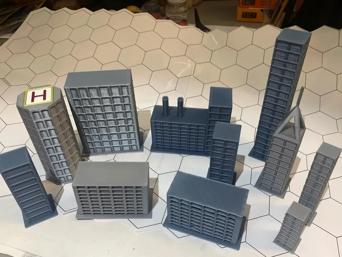 Edificios de ciudad sencillos escala Z para maquetas