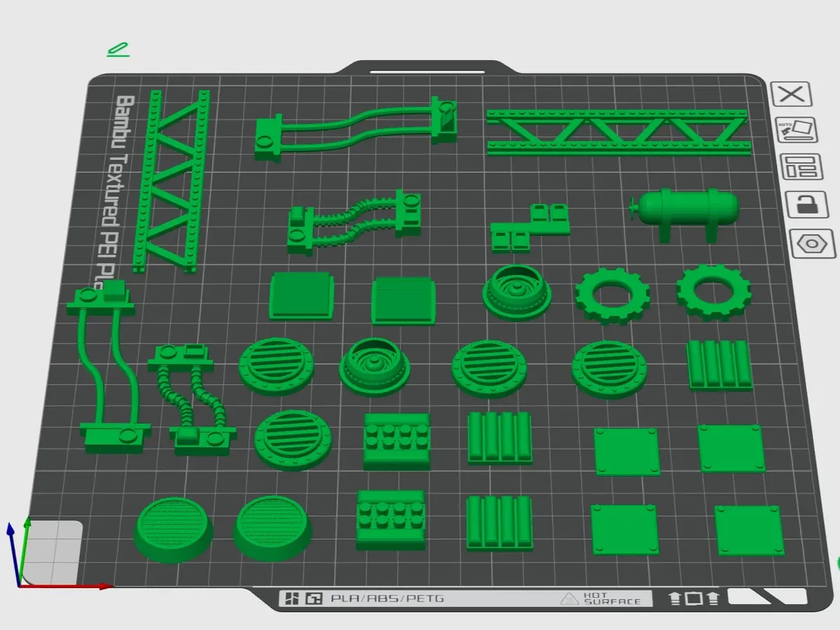 Piezas de detalle para superficies de maquetas