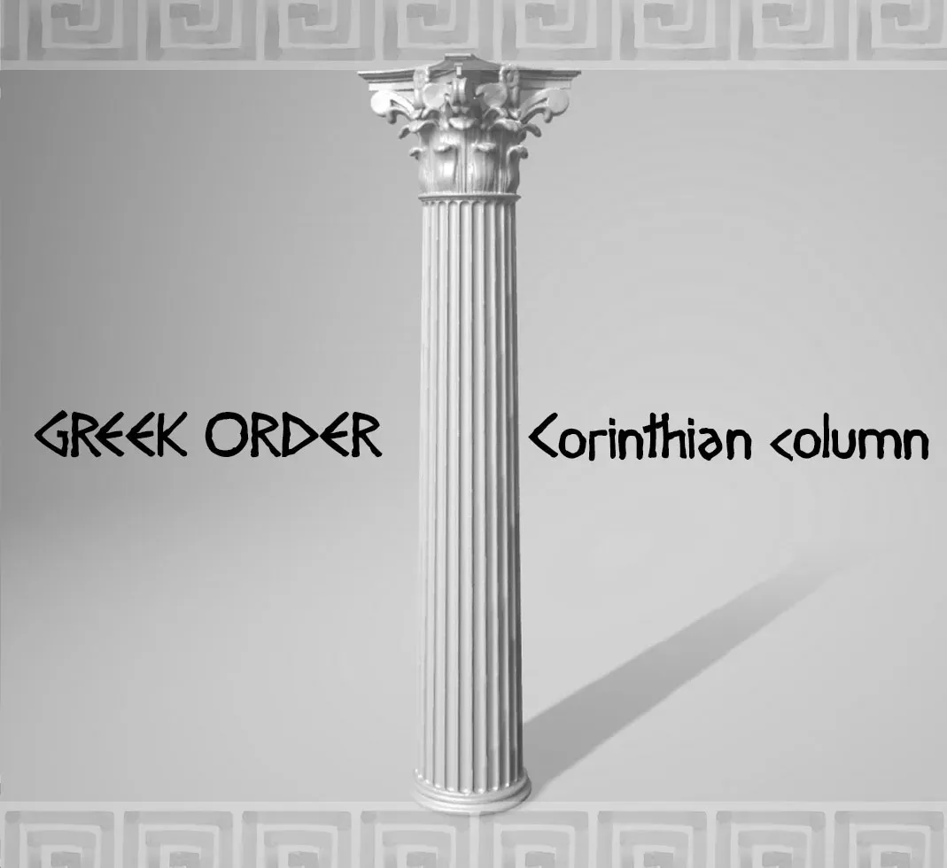 Columna corintia en miniatura para maquetas