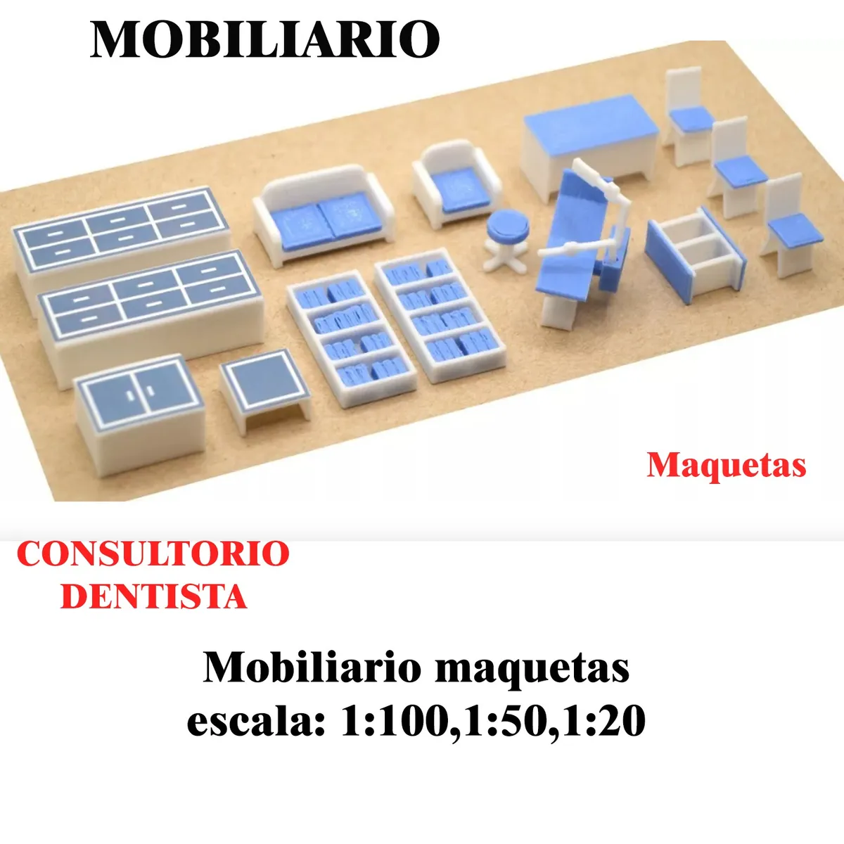 Escritorio de consultorio, escala 1:50