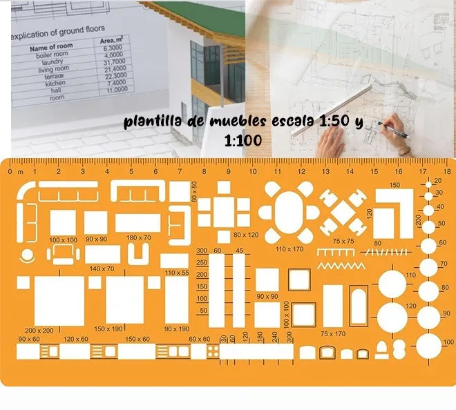 Plantilla de ancho de circulación mínimo, juego de tres