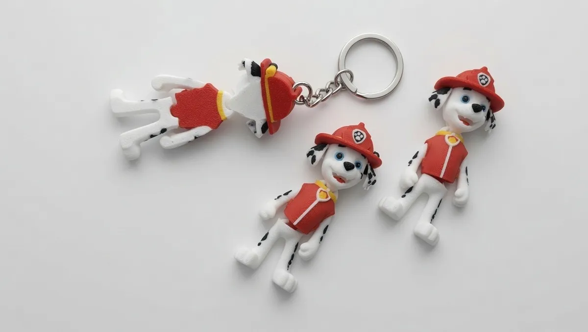 Llavero flexible de perrito bombero