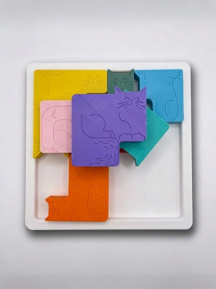 Tangram de gato, ocho piezas