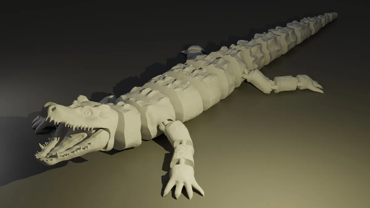 Cocodrilo articulado con escamas detalladas