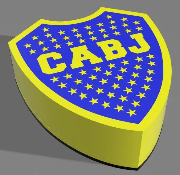 Cartel luminoso con el escudo de Boca