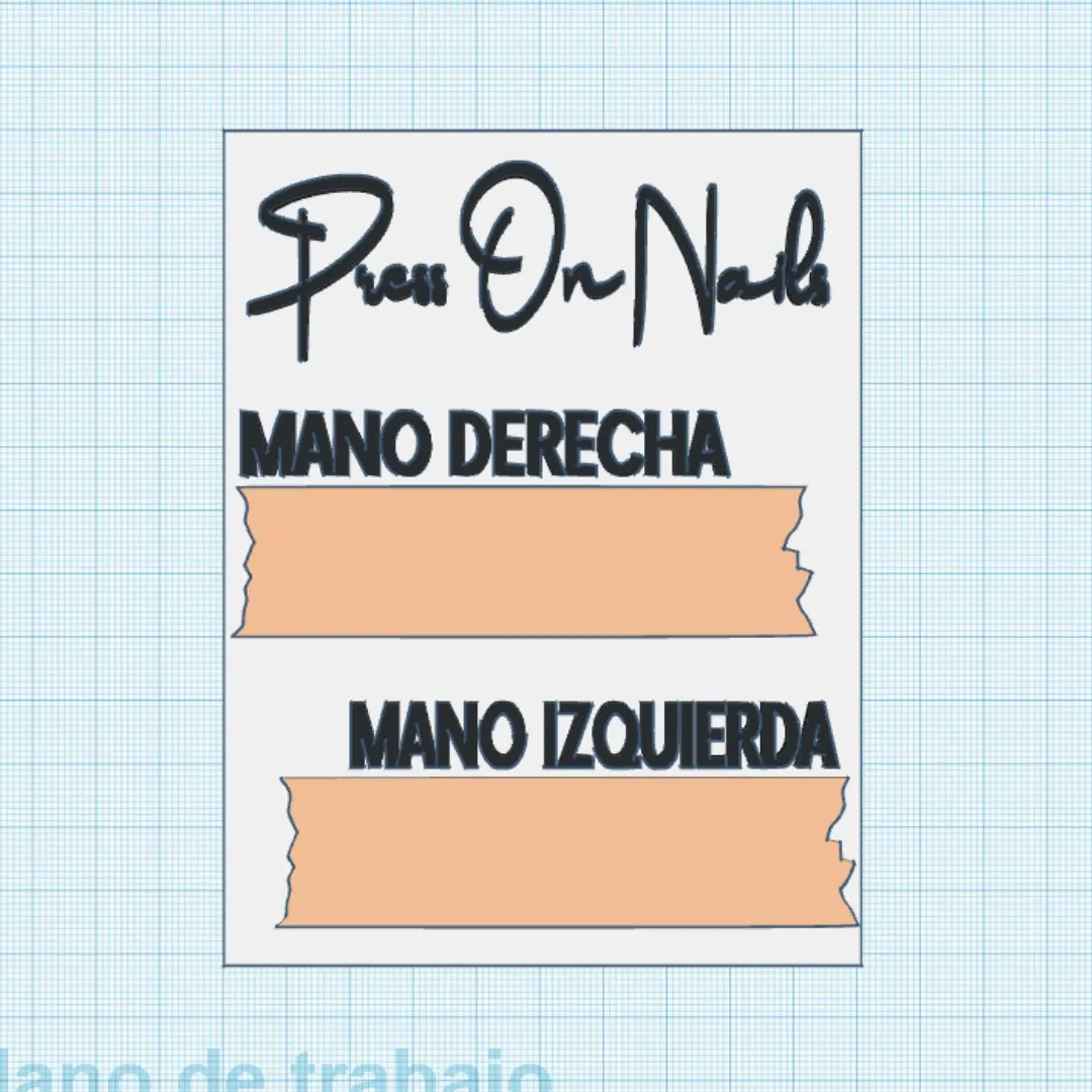 Placa exhibidora de uñas postizas