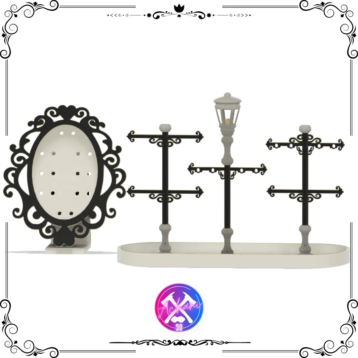 Joyero exhibidor con forma de farol antiguo