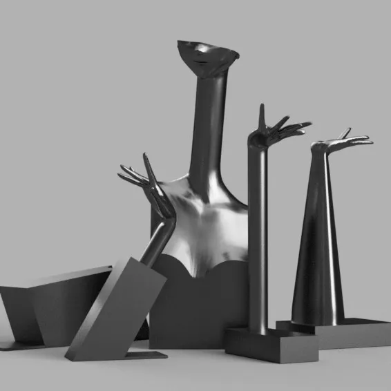 Juego de busto y manos para exhibir joyería