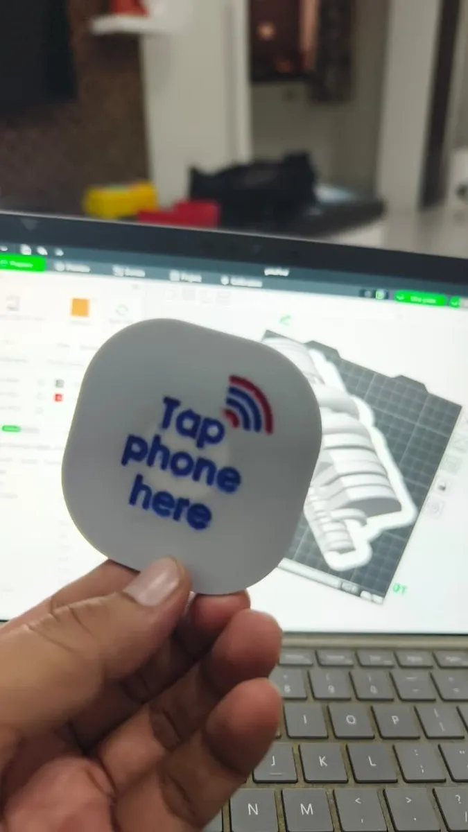 Cartelito para etiqueta NFC de acercar el celular