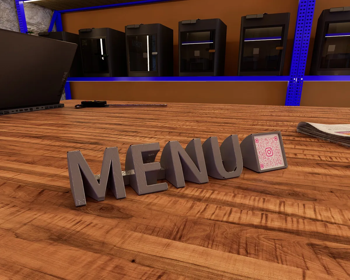 Porta menú de mesa con código QR
