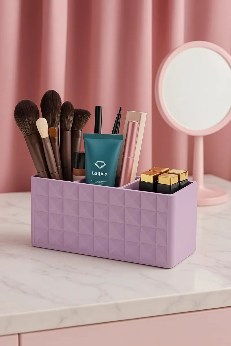 Caja exhibidora de lápices y brochas de maquillaje