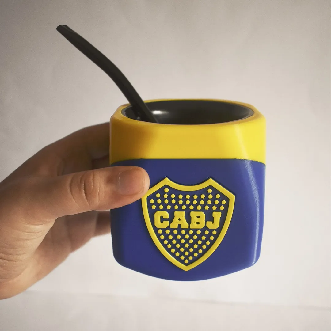 Mate de Boca con el escudo en relieve