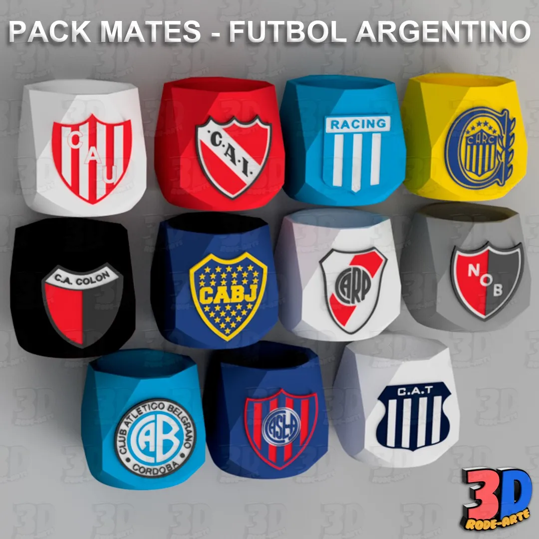 Pack de mates de equipos argentinos