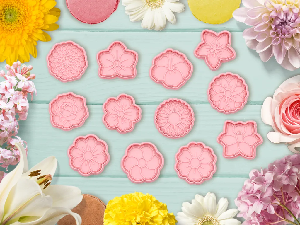 Cortantes de flores con sello