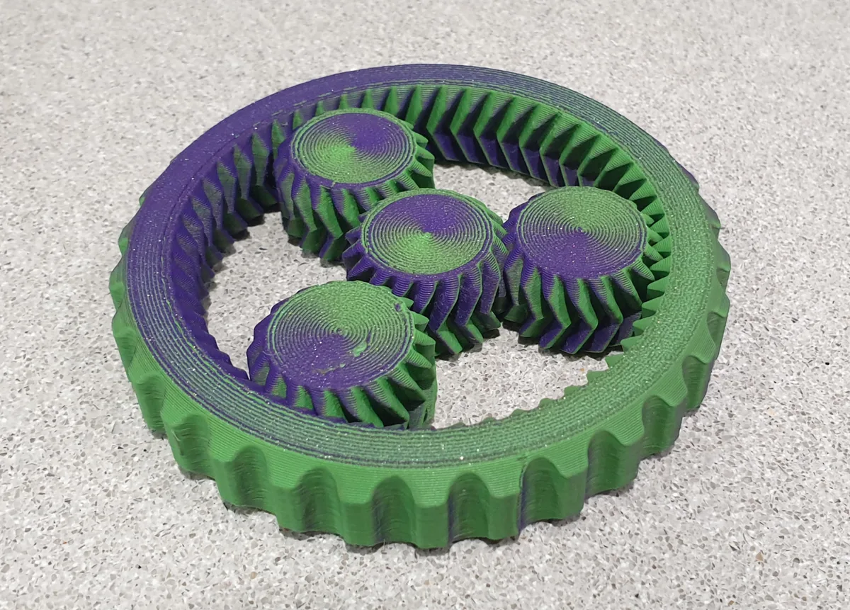 Spinner de engranajes planetarios impreso entero