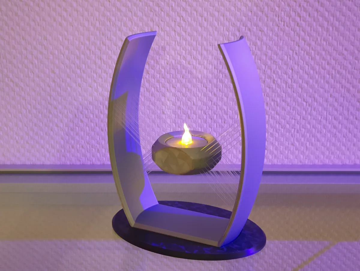 Portavela led colgante con base