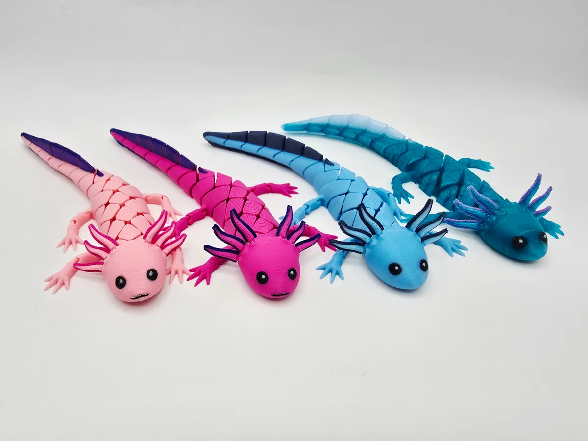 Ajolotes bebés articulados