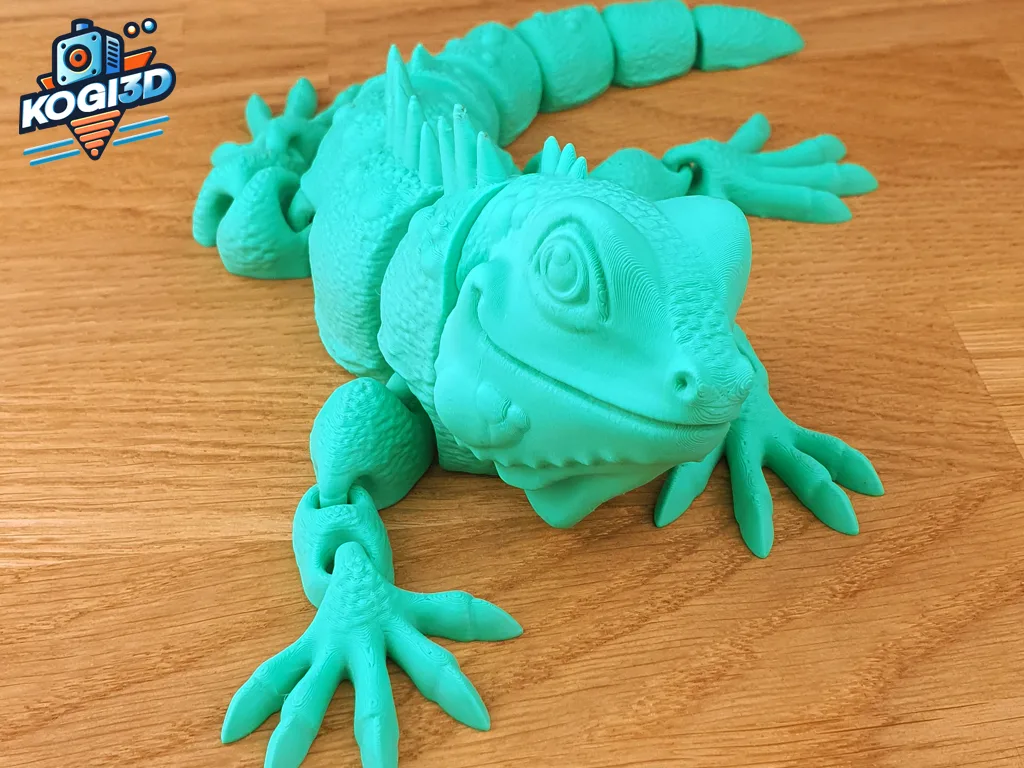 Iguana articulada con cabeza desmontable