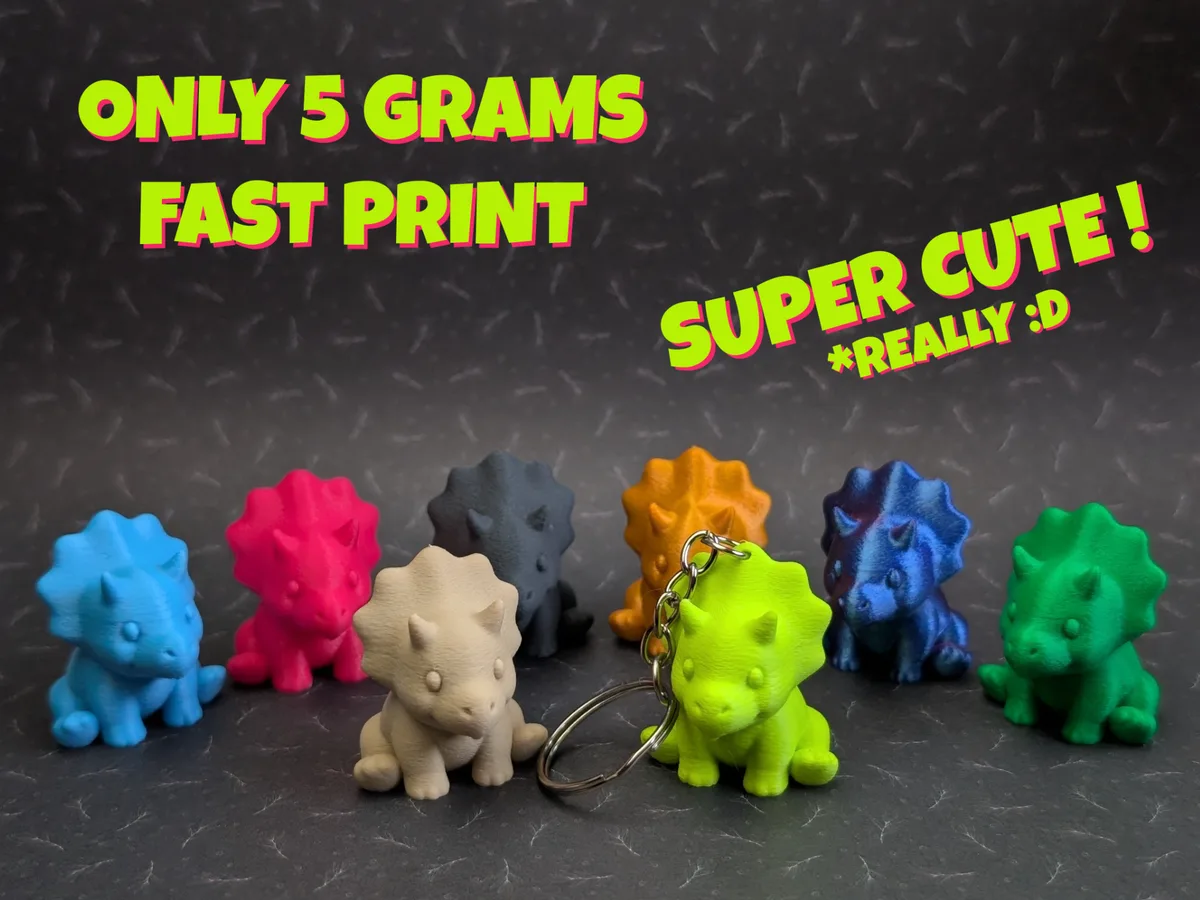 Triceratops miniatura con llavero