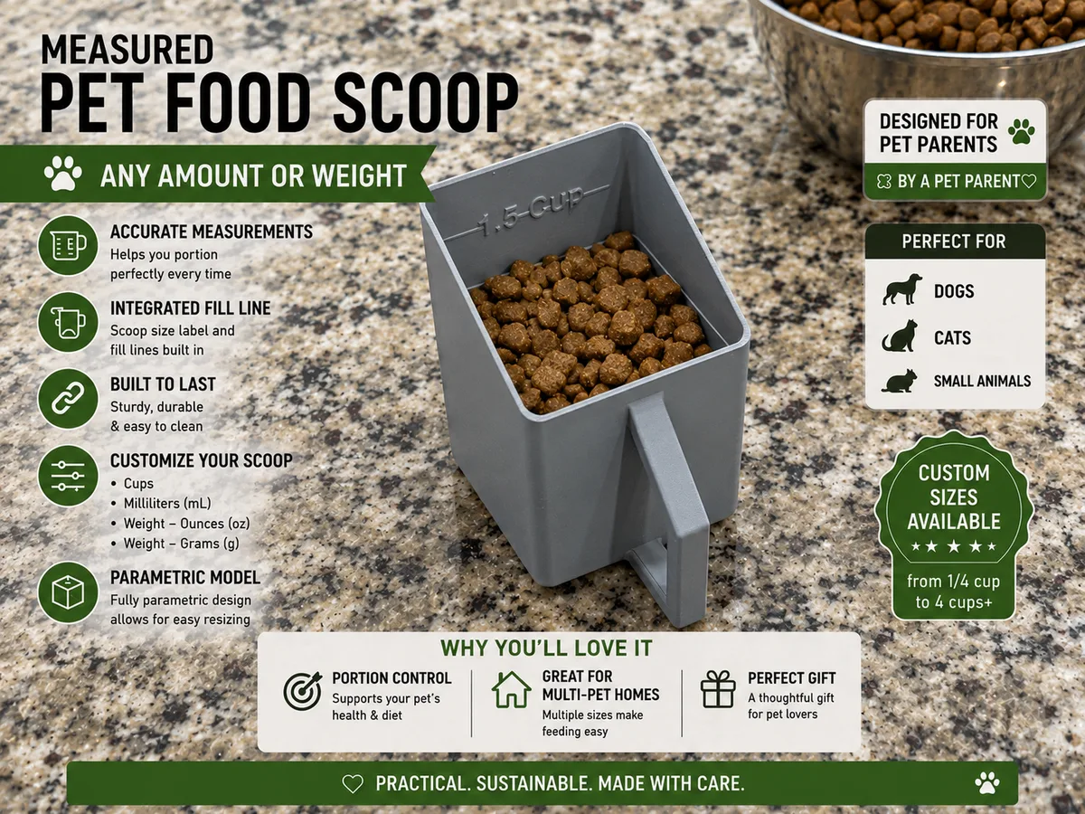 Medidor de alimento para mascota a medida