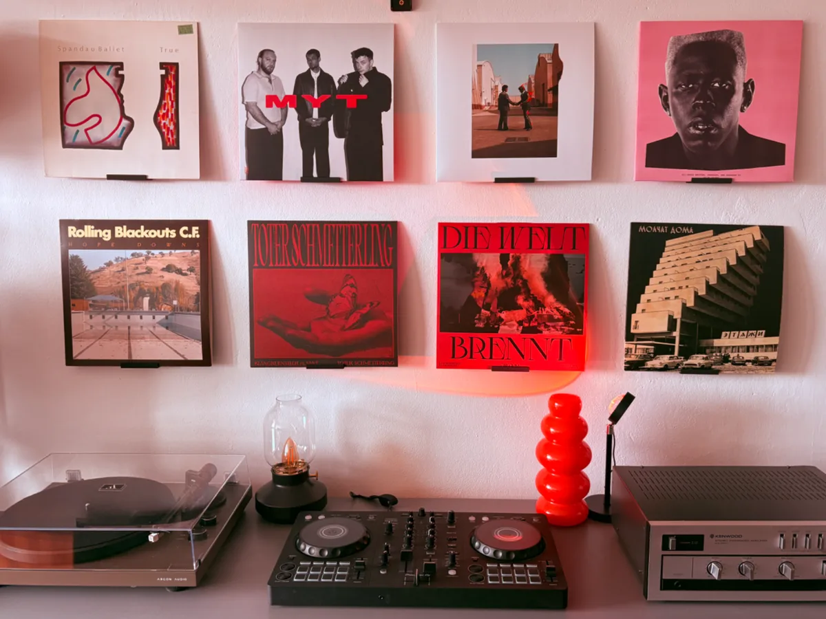 Soporte de pared para discos de vinilo