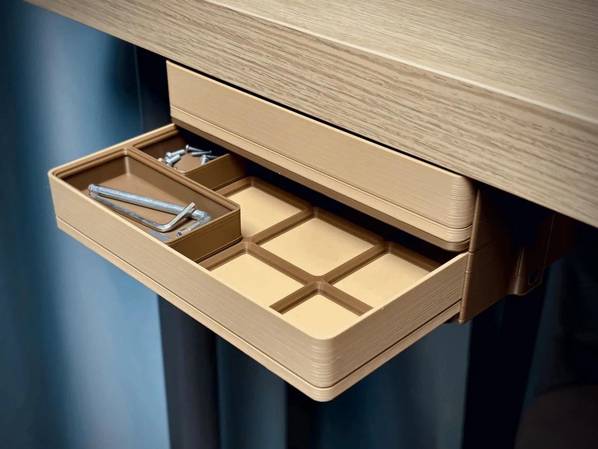 Cajón modular bajo el escritorio