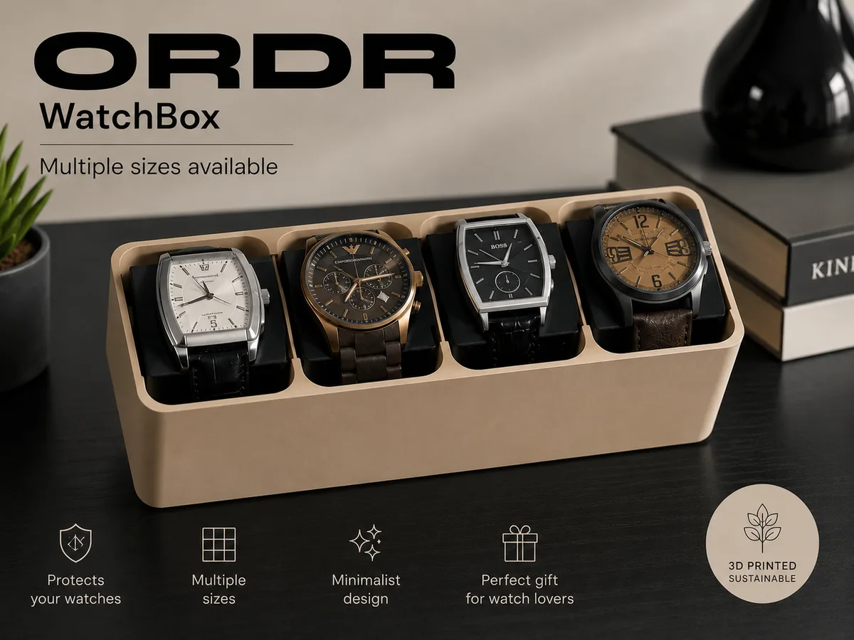 Caja exhibidora para cuatro relojes