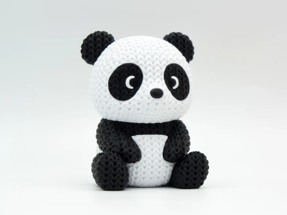 Panda con textura de tejido