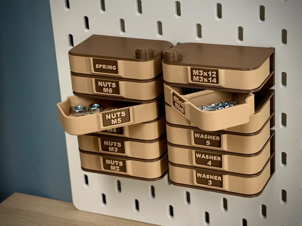 Caja organizadora para panel perforado