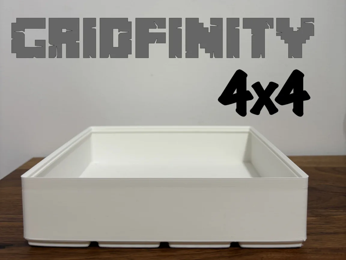 Cajón Gridfinity de cuatro por cuatro celdas